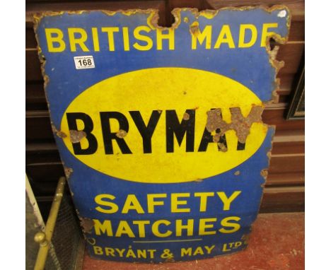 Bryant &amp; May enamel advertising sign (51cm x 76cm)