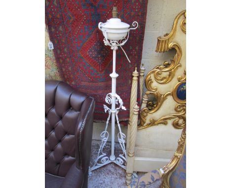Wrought iron paraffin lamp and stand