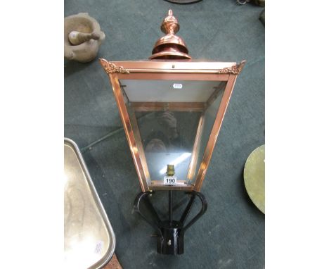 Copper street lamp head - Approx H: 89cm