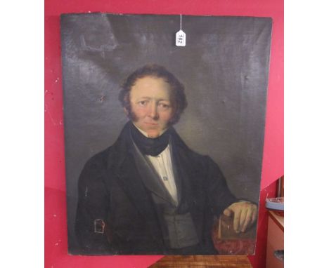 Oil on canvas - Portrait of Georgian Gentleman (67cm x 82cm)