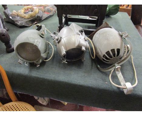 3 vintage stage lights