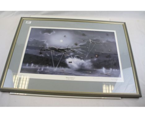 A Framed And Glazed Print By Barry Wallond. Titled Martin Delivers (Dambusters), Limited Edition Print Numbered 252 Of 500, S
