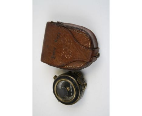 A Vintage World War Two Era Marching Compass Complete With Original Leather Case. 