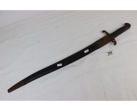 A British 1856 Pattern Sword Bayonet With Composite Chequered Grip. Blade Length Approx 58cms (22.875ins), Together With Orig