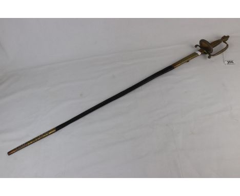 An Antique British Court Sword , decorated blade with maker mark together With Original Scabbard 