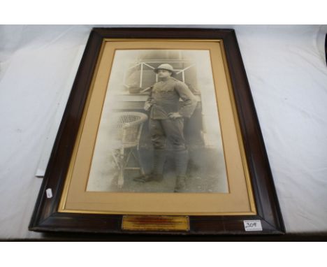 A Large Framed Portrait Photograph Of Alfred Lewis Simmons Inspector Of Police Federation Malay States, Corporal Of The 1st R