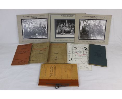 A Collection Of Military Ephemera To Include Royal Air Force Flying Log Book, R.A.F. Scool Of Fire Fighting Book, Accidents T