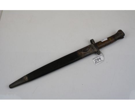 A British Lee Metford Bayonet With VR cypher And Dated '99 To Blade Together With Broad Arrow, Complete With Original Leather