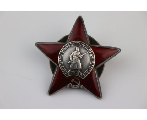 A Russian / Soviet Union Type 2 Order Of The Red Star Enamel Award Badge, Numbered 3616520 To The Verso Together With The Mak