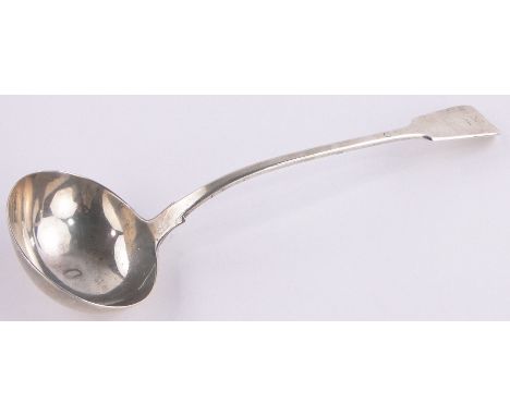 A George IV silver fiddle pattern soup ladle,London 1827, 8.25 ozs