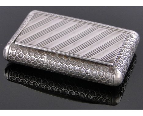 19th century French silver snuff box,continental marks, length 7.5 cm