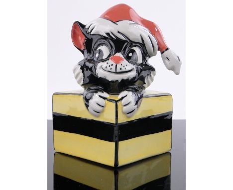 A Lorna Bailey ceramic Christmas cat height 5"