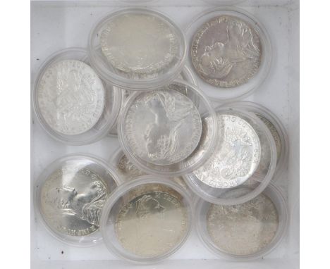 Twelve silver Austrian Thaler restrike rounds. UK P&amp;P Group 1 (£16+VAT for the first lot and £2+VAT for subsequent lots) 