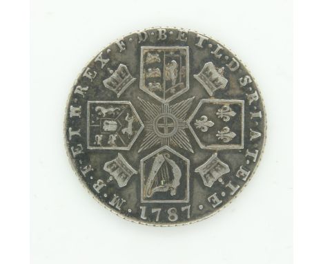 1787 silver sixpence of George III - VF grade, toned. UK P&amp;P Group 0 (£6+VAT for the first lot and £1+VAT for subsequent 