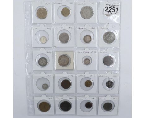 Page of mixed coins, including Jamaican issues. UK P&amp;P Group 1 (£16+VAT for the first lot and £2+VAT for subsequent lots)