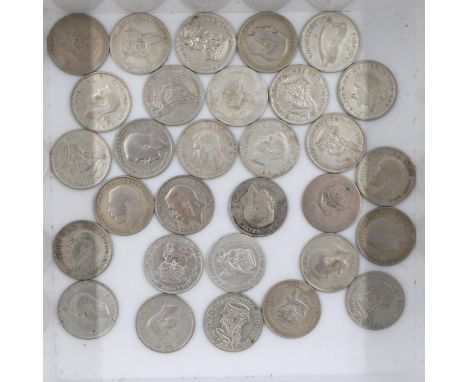 Quantity of 50% silver shillings. UK P&amp;P Group 1 (£16+VAT for the first lot and £2+VAT for subsequent lots) 