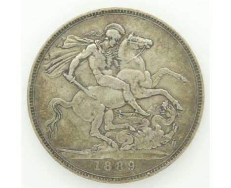 1889 silver crown of Queen Victoria. UK P&amp;P Group 0 (£6+VAT for the first lot and £1+VAT for subsequent lots) 