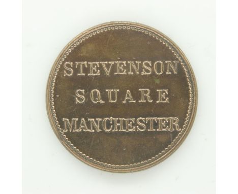 Stevenson square, Manchester farthing token for Falkner Brothers General Drapers - aEF grade. UK P&amp;P Group 0 (£6+VAT for 