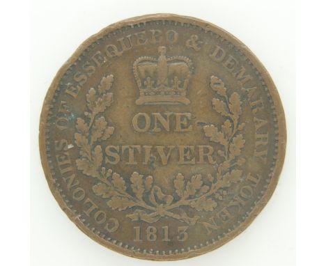1813 one Stiver of George III - VF grade. UK P&amp;P Group 0 (£6+VAT for the first lot and £1+VAT for subsequent lots) 