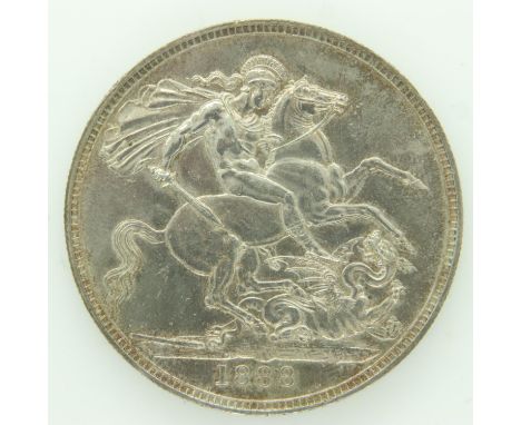 1888 silver crown of Queen Victoria - aEF grade. UK P&amp;P Group 0 (£6+VAT for the first lot and £1+VAT for subsequent lots)