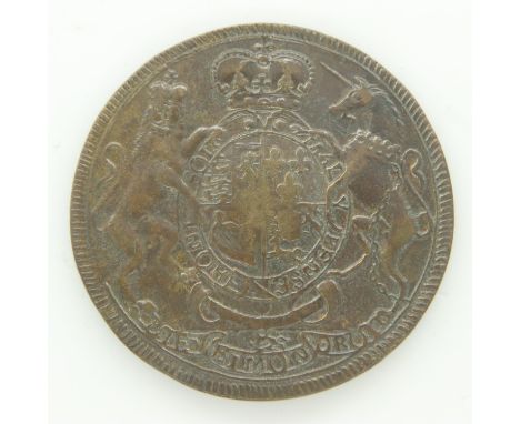 Unattributed Georgian halfpenny token - VF grade. UK P&amp;P Group 0 (£6+VAT for the first lot and £1+VAT for subsequent lots