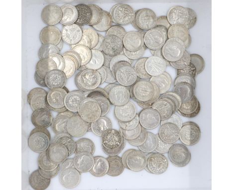 Large quantity of 50% silver threepences. UK P&amp;P Group 1 (£16+VAT for the first lot and £2+VAT for subsequent lots) 