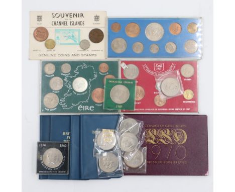 Collection of pre decimal and year coin sets with a quantity of Commemorative crowns. UK P&amp;P Group 1 (£16+VAT for the fir