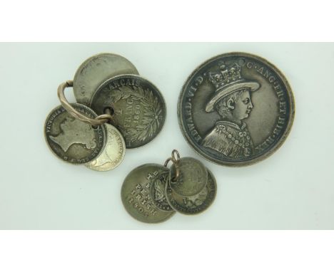 Mixed holed silver coins. P&amp;P Group 0 (£6+VAT for the first lot and £1+VAT for subsequent lots) 