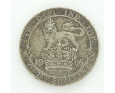 1906 silver shilling of Edward VII - VF grade. UK P&amp;P Group 0 (£6+VAT for the first lot and £1+VAT for subsequent lots) 