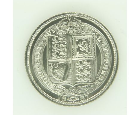 1887 silver sixpence of Queen Victoria - EF grade. UK P&amp;P Group 0 (£6+VAT for the first lot and £1+VAT for subsequent lot