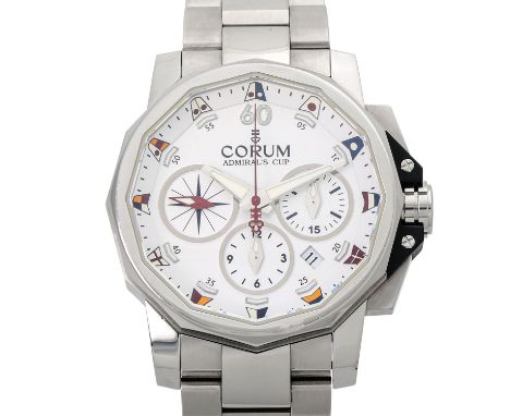 CORUM Admirals Cup Chronograph Ref. 01.0007 Herren Armbanduhr. Edelstahlgehäuse. Edelstahlband mit Faltschließe. Seriennr. 21