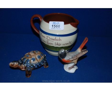 A Wade Tortoise, Goebel 'Red Start' and a piece of Longpark Pottery