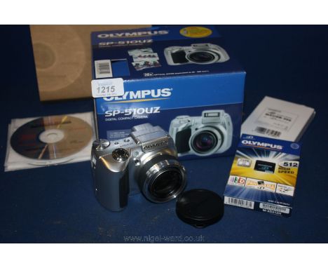 A boxed Olympus SP-51OUZ, 7.1mp digital Camera, with manual and accessories, etc.