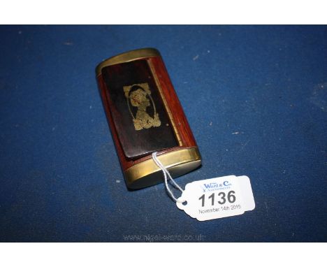 A wooden and Brass Snuff Box.