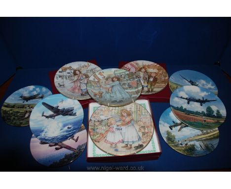 Four Royal Worcester NPSCC Christmas Plates, two Royal Worcester Dam buster Plates and four Royal Doulton Aircraft Plates, so