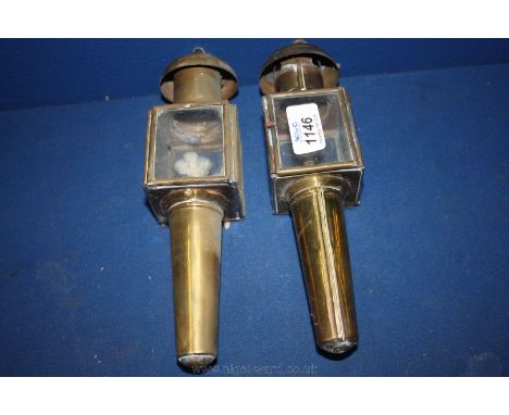 A pair of miniature Brass Carriage Lamps