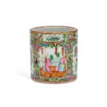 A CHINESE FAMILLE ROSE BRUSH POT, 19TH CENTURY