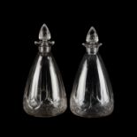 RENÉ LALIQUE (FRENCH, 1860-1945), 'HAARLEM', A PAIR OF DECANTERS AND STOPPERS