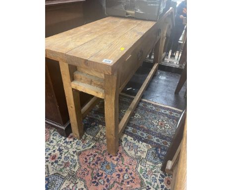 A pine single drawer console table