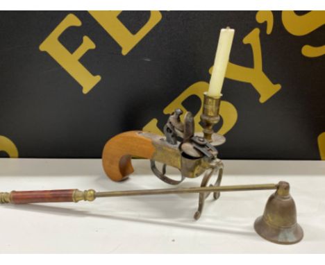 1930s Flintlock tinder lighter &amp; Candle snuffer