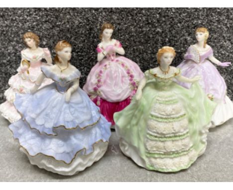 Total of 5 limited edition Royal Worcester ladies includes Lady Emma, Lady Hannah, Lady Cicely, Lady Louisa &amp; Lady Sophie
