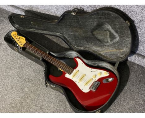 Sunn “mustang” electric guitar &amp; protective carry case