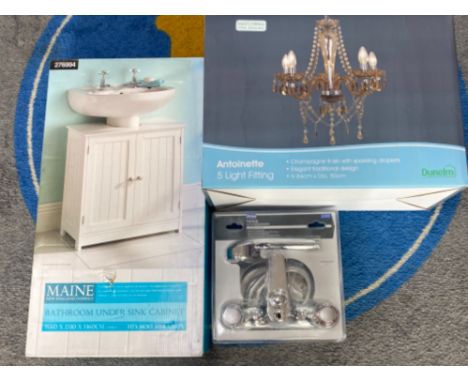 Bathroom under sink cabinet by Maine together with a wickes trade bath shower mixer &amp; Antoinette 5 way light fitting all 