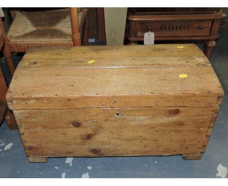 A late 19th Continental pine dome top trunk.