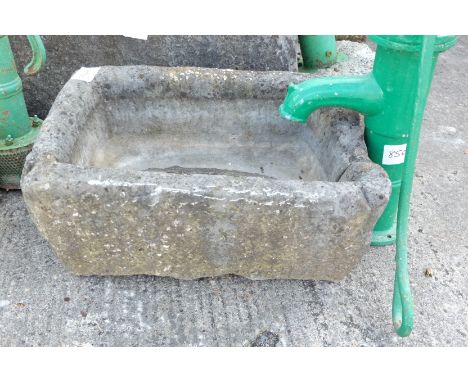 Small Limestone Trough, rectangular shaped, 24”h x 17”w