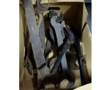 Box of Blacksmiths Forge Tools – 8 spanners & 1 wire cutting tool (9)
