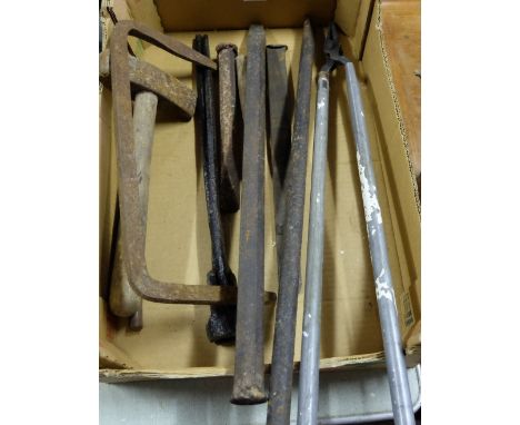 10 Blacksmiths Forge Tools incl. 1 pincers, 4 chisels, 1 tongs etc
