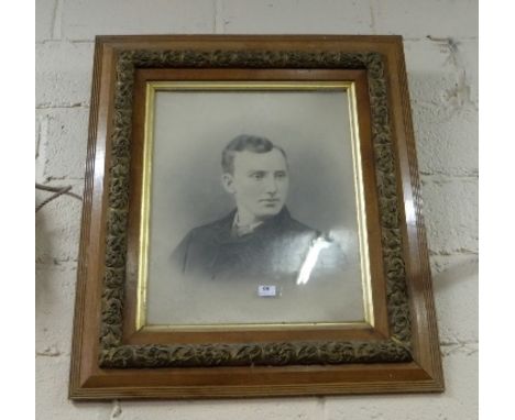 Portrait of Edwardian Gent, in oak frame
