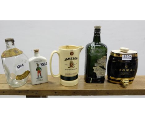 Irish Mist Liqueur Bottle, Wade Cognac Barrel, Jameson Jug, 3 Rothmans Jugs, Gordon’s Gin Bottle & Haig Scotch Bottle (8)