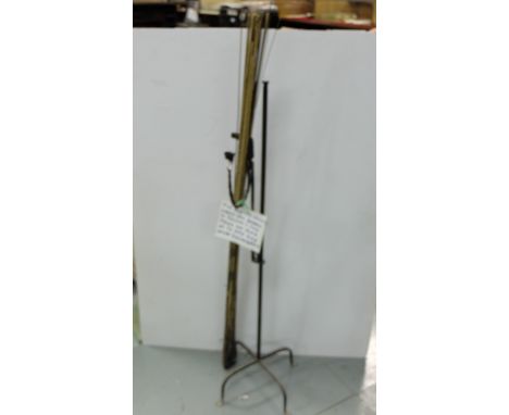 Original 19thC Rush Light, with candle holder, 45”h